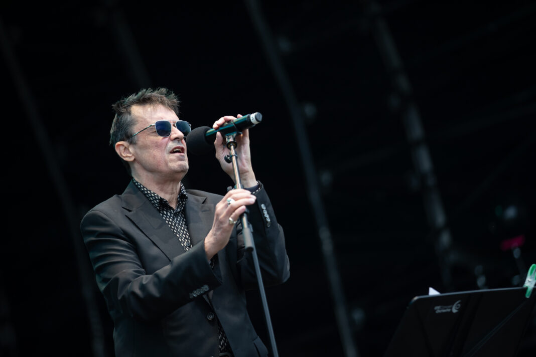 WATERFORD, IRELAND - AUGUST 04: Spider Stacy performs with RTÉ Concert Orchestra at All Together Now Festival 2024 on August 04, 2024 in Waterford, Ireland. (Photo by Kieran Frost/Redferns)