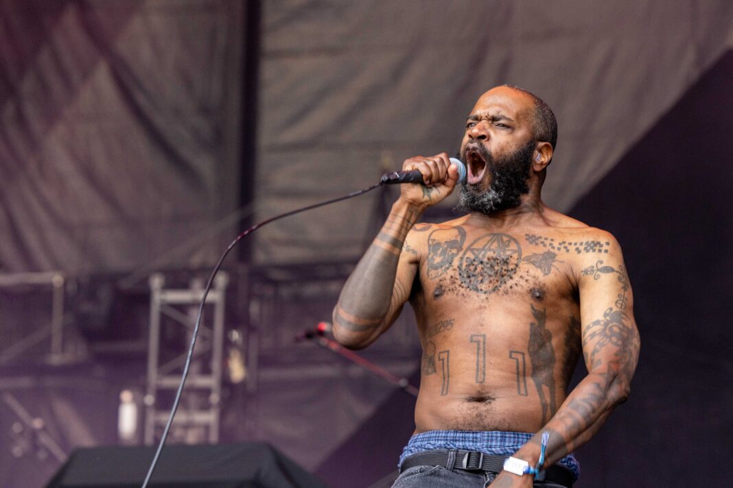 September 16, 2023, Chicago, Illinois, U.S: STEFAN 'RIDE' BURNETT of Death Grips during Riot Fest Music Festival at Douglass Park in Chicago, Illinois (Credit Image: Â© Daniel DeSlover/ZUMA Press Wire